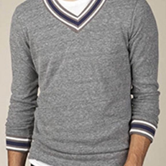 Alternative Earth Mens V Neck Sweat Shirt New Without Tags Dark Gray, Navy, Wht. - Picture 8 of 8